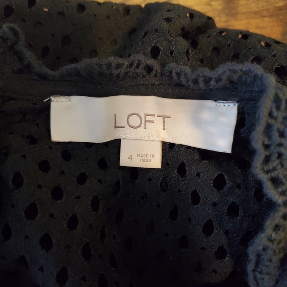 Loft Black Bell Sleeve Eyelet Dress - Picture 4 of 8